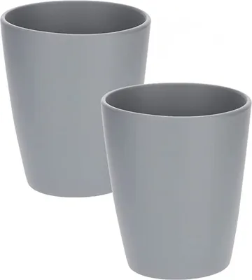 Produktbild von KOTARBAU® 2er Set Keramik Blumentopf Übertopf für Orchideen H 150mm ⌀ 120 mm Mattgrau
