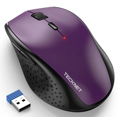 Produktbild von TECKNET Kabellose Maus, 4800 DPI 2.4G Funkmaus mit USB Empfänger, 30 Monate Batterielaufzeit, Optical Tracking, Wireless Maus mit 6 Tasten für PC Laptop Windows Mac MacBook Linux