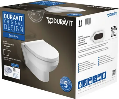 Obrázok produktu pre Duravit závesný WC set BASIC RIMLESS DURASTYLE biely