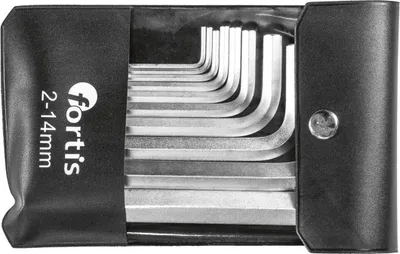 Imagen del producto de Fortis 4317784729987, 10 unidades, tamaños: 2, 2.5, 3, 4, 5, 6, 8, 10, 12, 14 mm, cromo