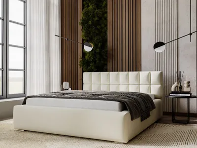 Produktbild von GrainGold Polsterbett Hugo 120x200 cm - Bett 120x200, Polsterbett mit Bettkasten - Doppelbett mit Lattenrost - Beige (Amor Velvet 4323)