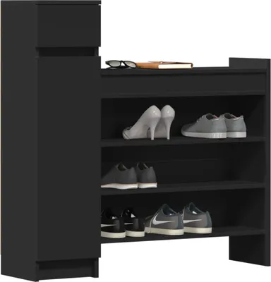 Obrázok produktu pre vidaXL Skriňa na topánky čierna 100,5x28x100 cm materiál na báze dreva