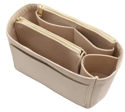 Produktbild von Handtaschen-Organizer aus Filz mit Reißverschluss für Tragetasche, Beige