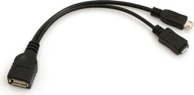 Produktbild von SYSTEM-S 3 in 1 OTG Host USB A (female) zu Micro USB (male/female) Datenkabel Kabel 20 cm