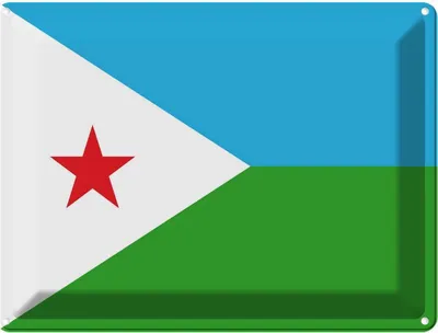 Produktbild von vianmo Blechschild 30x40 cm Dschibutis Djibouti Flagge Fahne Wappen