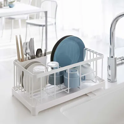 Zdjęcie produktu dla Yamazaki Home ociekacz kosz ociekacz ociekacz metalowy biały 42x17x23cm