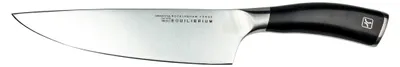 Kochmesser 20 cm, gebogene Klinge, schwarzer Griff