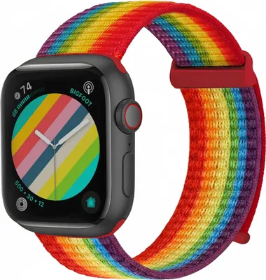 Produktbild von Smartwatch Armband für Apple Watch SE 1 40mm Nylon Textil Band Ersatzband Wechselband Klettverschluss flexibel atmungsaktiv Regenbogenfarben