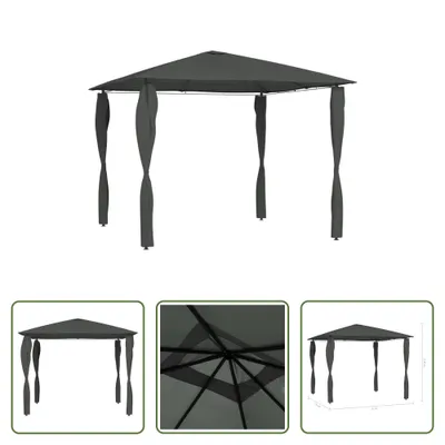 Produktbild von The Living Store Pavillon mit Pfostenabdeckungen 3x3x2,6 m Anthrazit 160 g/m²