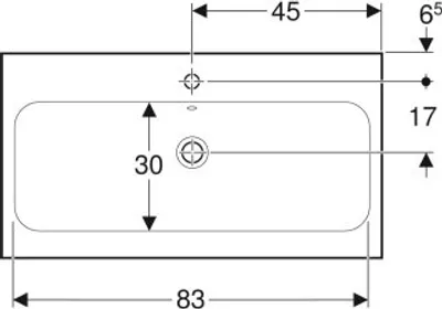 Produktbild von Geberit iCon Light Waschtisch, 90 cm x 48 cm, mit Hahnloch und Überlauf,501836, 501.836.00.2