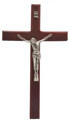 Wandkreuz aus Holz und Legierung, 20 × 11,5 cm, religiöse Dekoration