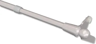 A close-up, studio shot of a single telescopic rod with a clamp mechanism at one end.