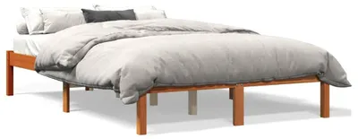 Produktbild von vidaXL Massivholzbett ohne Matratze Wachsbraun 120x200 cm Kiefernholz