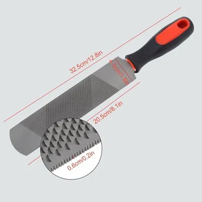 Hufraspel 8 Inch - Doppelseitig - Kohlenstoffstahl - Gummigriff - Trimmwerkzeug - Geeignet für Pferd/Ziege/Kuh/Esel