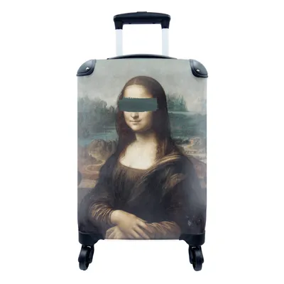 Produktbild von MuchoWow® Koffer Handgepäck Trolley Rollkoffer Kleine Reisekoffer mit 4 Rollen - Mona Lisa - Da Vinci - Gemälde - Cabin Size < 55x40x23 cm & 55x40x20 cm - Fotokoffer - Kabinenkoffer - Boardgepäck - Reise-Box - Reisekoffer - Reisegepäck - Koffer mit Bild - Trolley für Kinder