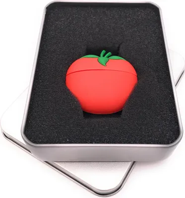 Produktbild von Onwomania Tomate Nachtschattengewächs Gemüse Essen rot USB Stick in Alu Geschenkbox 16 GB USB 3.0