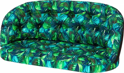 Immagine prodotto di PillowPrim Cuscini per set in rattan, gruppo in rattan, cuscini per panca set di cuscini per il tempo libero cuscini per lettini, cuscini per divano 100x50x38 cm foglie blu