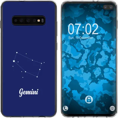 Produktbild von PhoneNatic Case kompatibel mit Samsung Galaxy S10 Plus Silikon-Hülle SternzeichenGemini M12