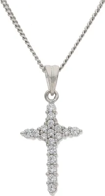 Produktbild von JuwelmaLux Kreuz Anhänger 333/000 (8 Karat) Weißgold mit synth. Zirkonia JL10-02-3180
