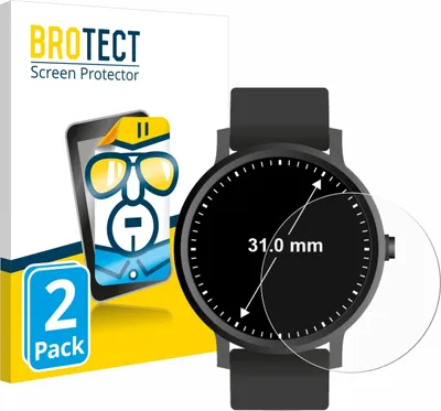 Produktbild von 2x Für Armbanduhren (Kreisrund, ø: 31 mm) Schutzfolie BROTECT Displayschutz Display Schutz Folie Klar Transparent