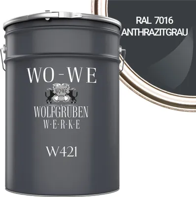 Produktbild von Holzlack Holzfarbe Holzschutzfarbe Möbellack MATT W421 Anthrazitgrau änhl. RAL 7016 - 10L