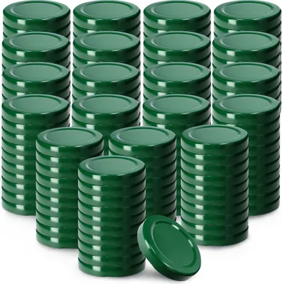 Immagine prodotto di Set di coperchi per conserve in metallo KADAX "Kalbo", con 4 denti a scatto, verde, 53 mm, 200 pezzi