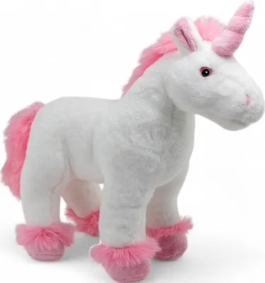 Image de Carl Dick Licorne blanche et rose debout env. 35cm Peluche, animal en peluche, doudou 3603