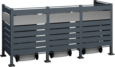 Produktbild von Westmann Metall Mülltonnenverkleidung Planum 3x240 L Anthrazit Mix 250x90x120 cm