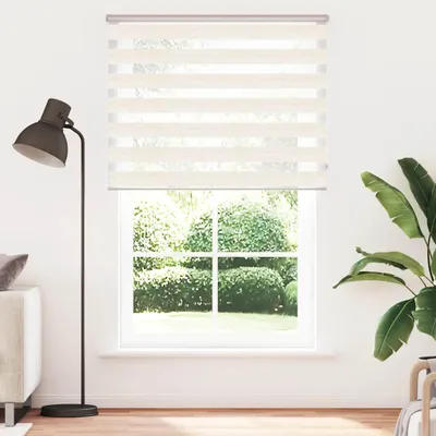 Produktbild von vidaXL Doppelrollo Marmorbeige 145x230cm Stoffbreite 140,9 cm Polyester