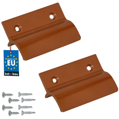 Productafbeelding van KOTARBAU® 2 Stuks Balkondeurgreep Terrasdeurgreep 65 x 45 mm Aluminium Deurgreep Balkon Terrasdeurgreep met Brug Baksteenrood