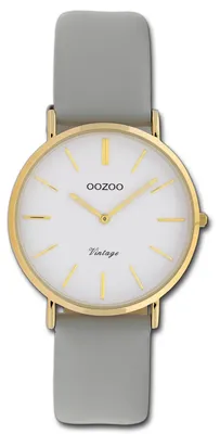 Produktbild von Oozoo Vintage Series Damenuhr C20087 Quarzuhr mit Lederarmband grau D3UOC20087