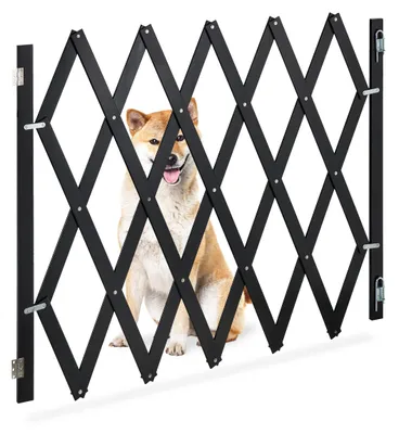 Hundegitter Bambus ausziehbar 34-140 cm, schwarz