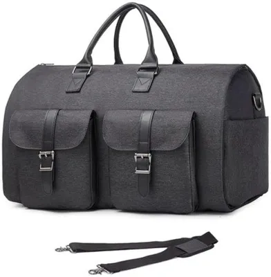 Produktbild von Reisekoffer 2 in 1 mit Umschlag in dunkelgrau Canvas, 2-teilig, Reisetasche