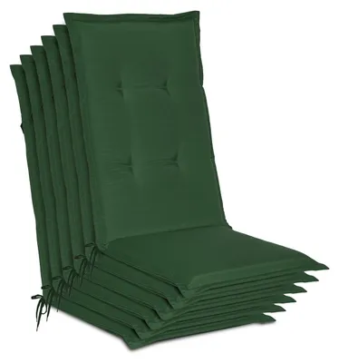 Produktbild von Beautissu 6er Set Gartenstuhlauflage Loft HL Dunkelgrün, 120x50x6cm