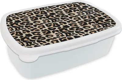 Produktbild von KitchenYeah® Lunchbox Brotzeit Brotdose 17x11 cm Tierprint - Panther - Schwarz - Luxus Kinder Brotzeitdose - Lunch Box - Kinder - Sandwich-Box - Schulbox - Lunch Boxen