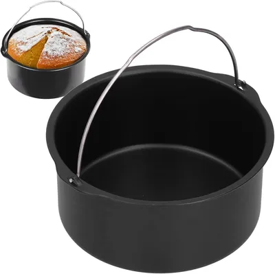 Produktbild von Runde Backform für Heißluftfritteuse 20 cm Kohlenstoffstahl mit Antihaftbeschichtung