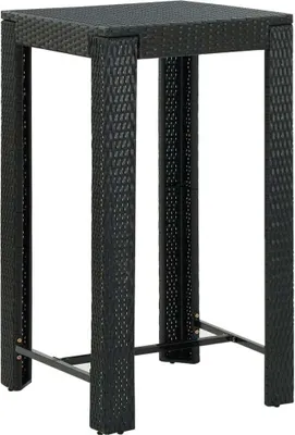 Obrázok produktu pre Záhradný barový stolík čierny 60,5x60,5x110,5 cm polyratanový