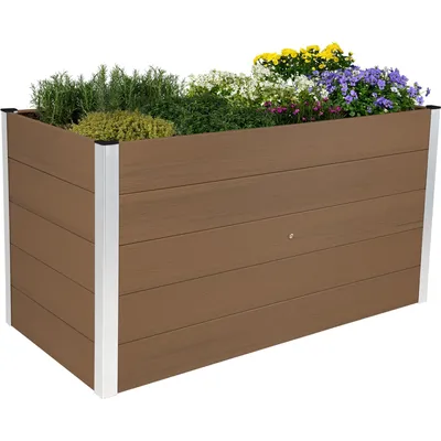 Produktbild von dobar großes Hochbeet aus WPC, moderner Pflanzkasten im XXL-Format, 150 x 70 x 75 cm, WPC hellbraun