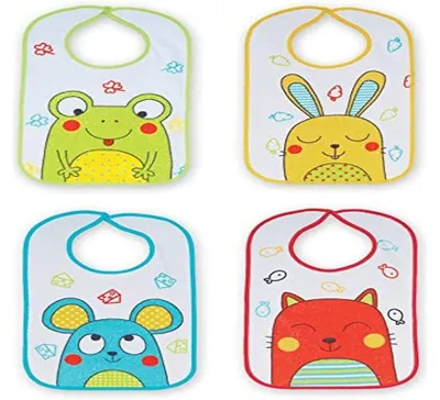 Produktbild von Babylätzchen wasserdicht 25x35cm Klettverschluss 4er Pack 6-18 Monate