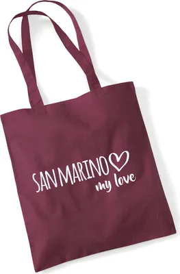 Produktbild von Huuraa Jutebeutel San Marino my love 10 Liter Burgundy Baumwolle Tasche Geschenkidee