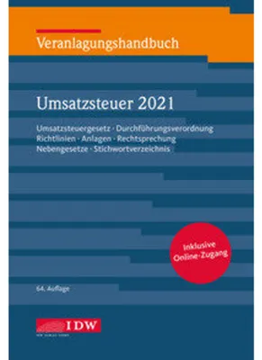 Produktbild von Veranlagungshandb. Umsatzsteuer 2021, 64. A.