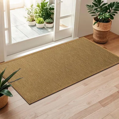 Productafbeelding van Binnenmat 60 x 120 cm, lichtbruin, antislip, wasbaar, sterk absorberend, dun