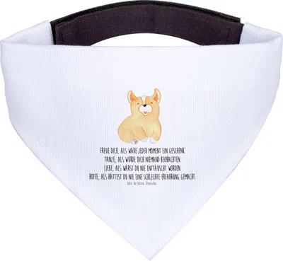 Produktbild von Mr. & Mrs. Panda Halstuch Corgie - Weiß - Geschenk, Sprüche, Hund, Für Hunde, Tuch, Wauwau, Lebensfroh, Spruch