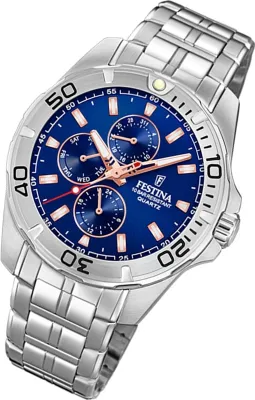 Produktbild von Festina Herren Uhr Multifunktion F20445/5 Edelstahl Armband-Uhr silber UF20445/5
