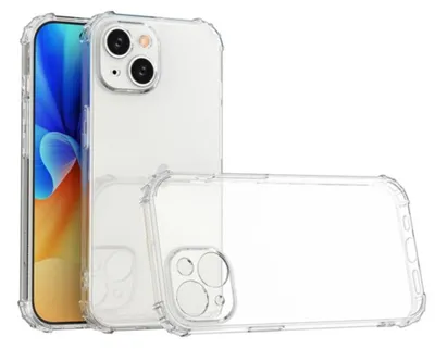 Obrázek produktu pro Silikonové pouzdro pro iPhone 16 Pro Max, Anti Shock s ochranou fotoaparátu, odolné proti nárazům, průhledné