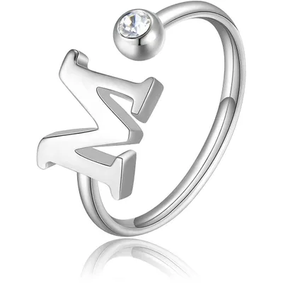 Image de Bague élégante en acier M avec cristal Click SCK187