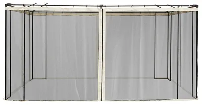 Obrázek produktu pro Náhradní síťová záclona pro zahradní altány 3 x 4 m, síť proti hmyzu, se zipy, polyester, černá