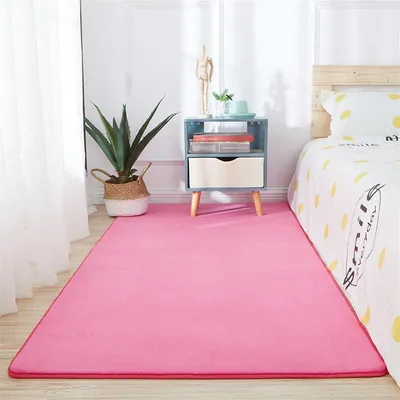 Produktbild von Teppich Kurzflor Einfarbig Rosa 40 x 120 cm