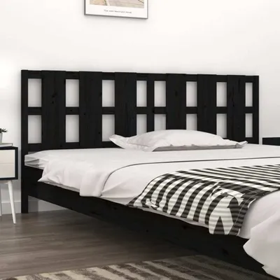 Produktbild von vidaXL Kopfteil Schwarz 205,5x4x100 cm Massivholz Kiefer - Kopfteil - Kopfteile - Bettkopfteil - Holzkopfteil