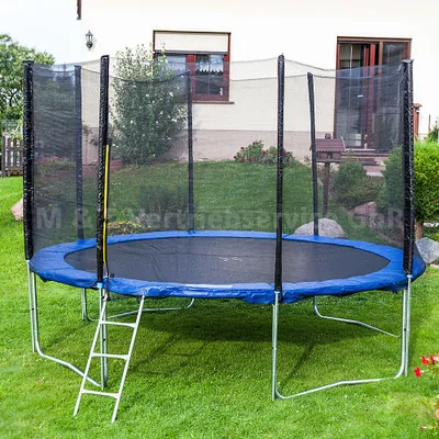 Produktbild von Trampolin-King 305cm Trampolin mit Sicherheitsnetz, Randabdeckung, Leiter, Blau, MS-16528